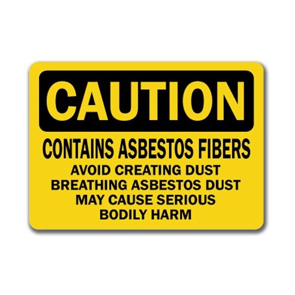 Signmission Safety Sign, 14 in Height, Plastic, Contains Asbestos Fibers CS-Contains Asbestos Fibers - main
